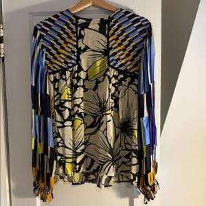 Anthropologie Bl^Nk London Stylish Multicolor Floral Blouse